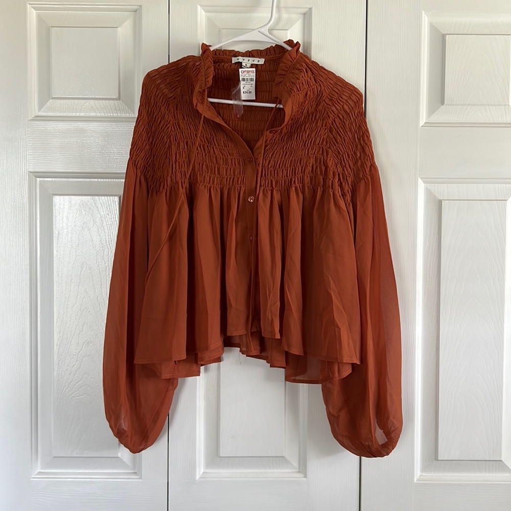 HYFVE Rust Blouse Small LONG SLEEVE